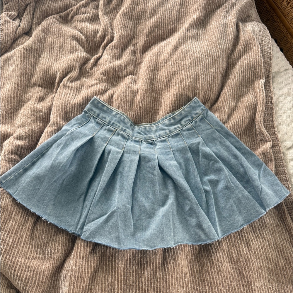 vintage Denim Pleated mini Skirt